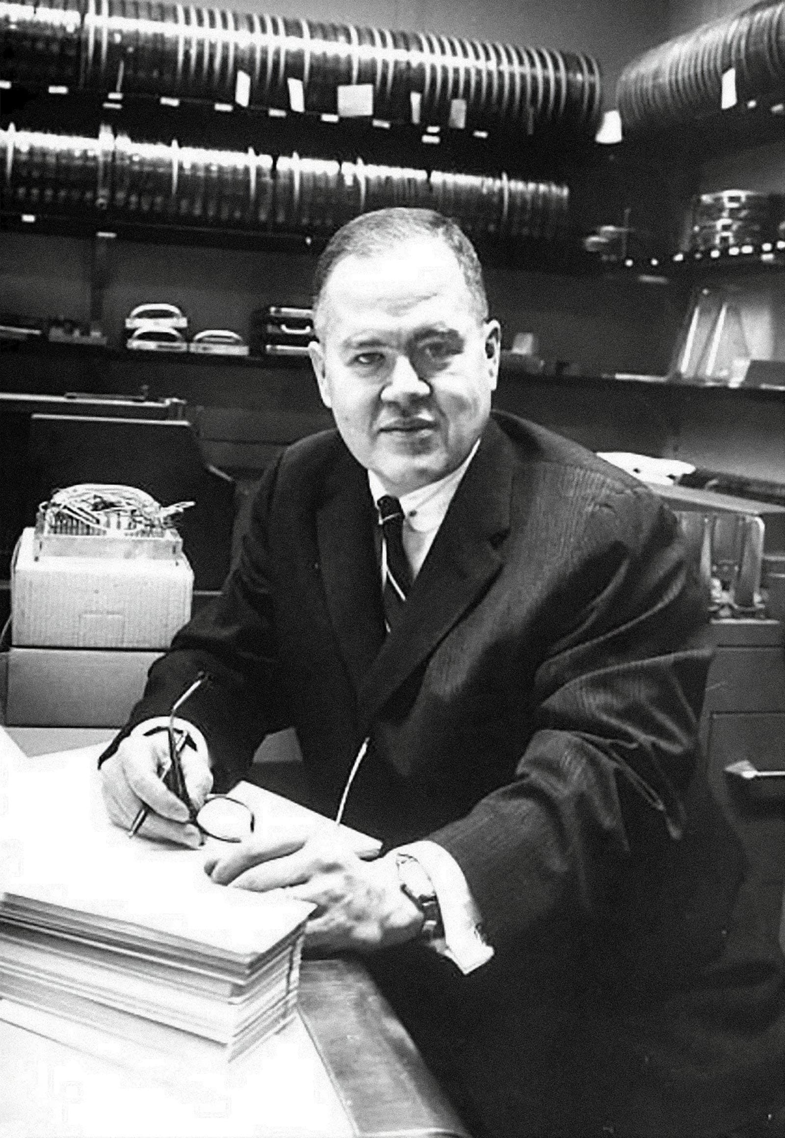 John Tukey at work. Photo by Alfred Eisenstadt via the New York Times